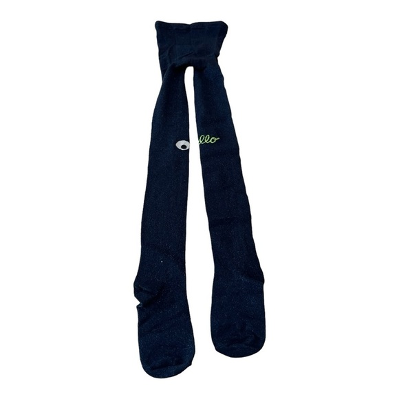 Crewcuts J.Crew Girls Blue Sparkle HELLO Monster Tights Size M/L  NEW - Picture 3 of 9